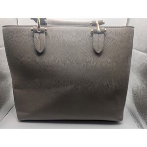 Miztique Gray Pebbled Leather Handbag Top Handle Satchel Purse
